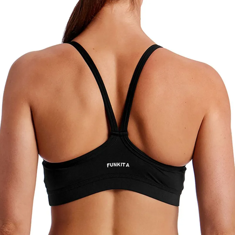 Funkita Ladies Sports Bikini Top Still Black-1